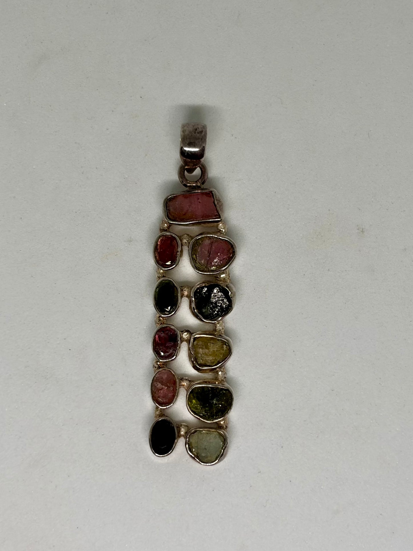 Pink and Green Tourmaline Pendant