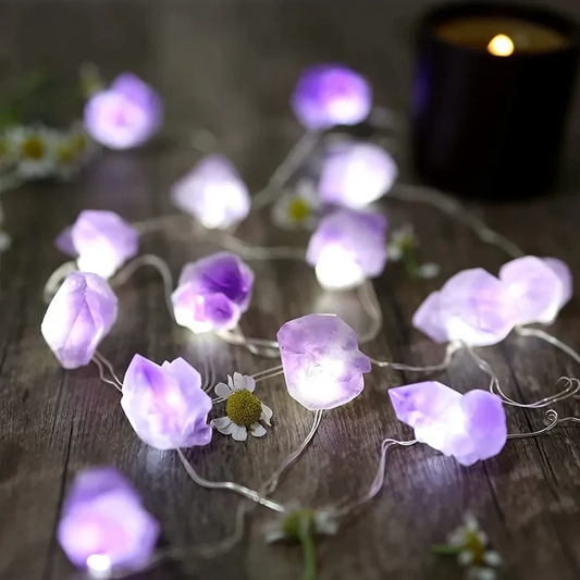 Crystal string lights - USB - Amethyst