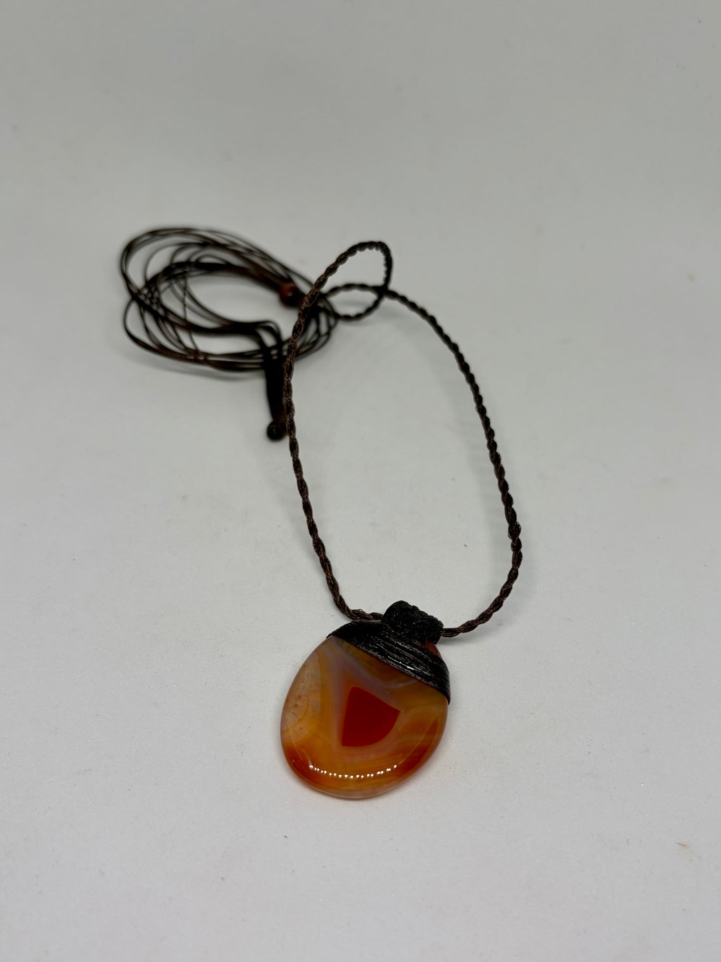 Carnelian Leather Pendant