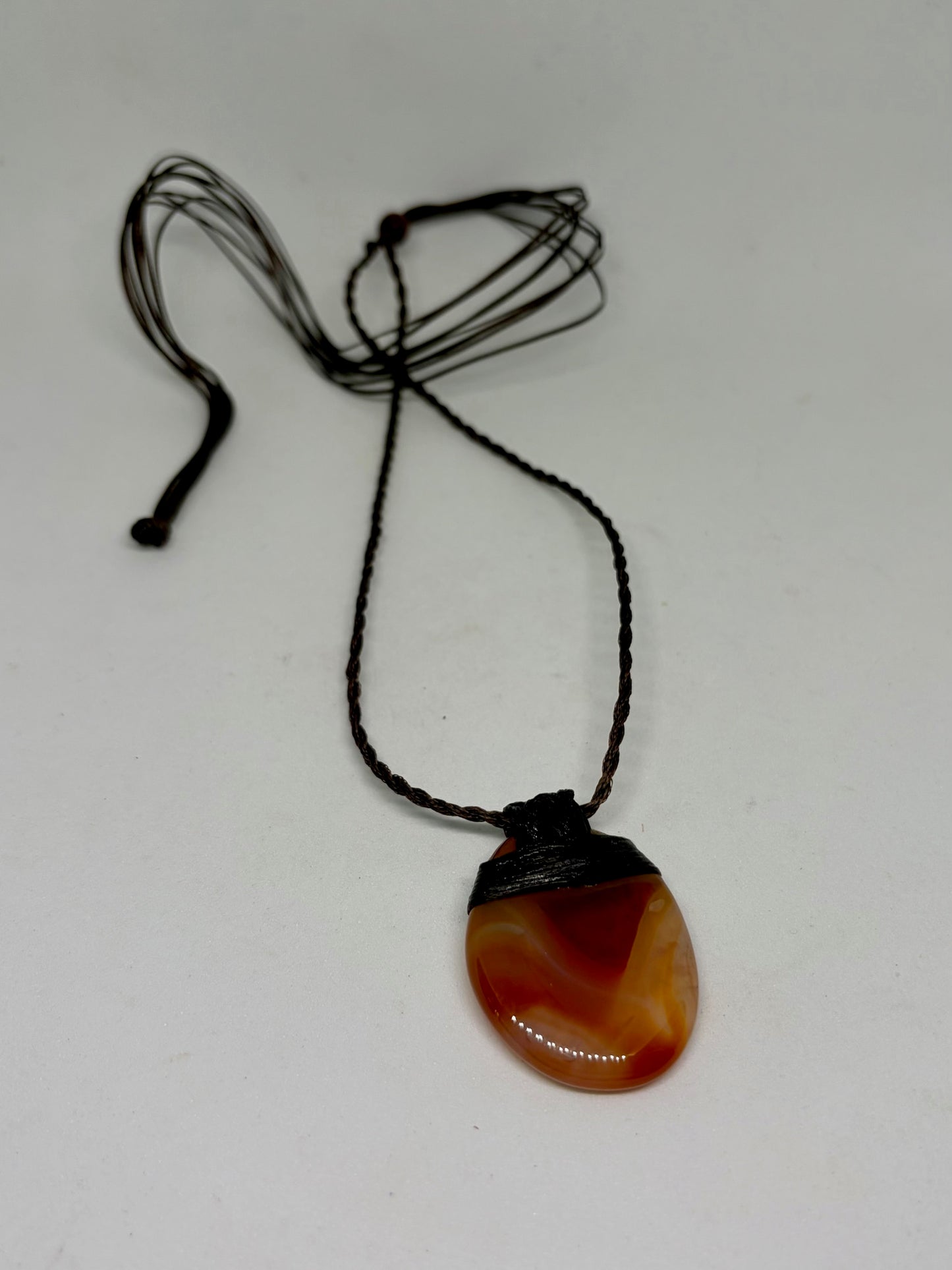 Carnelian Leather Pendant
