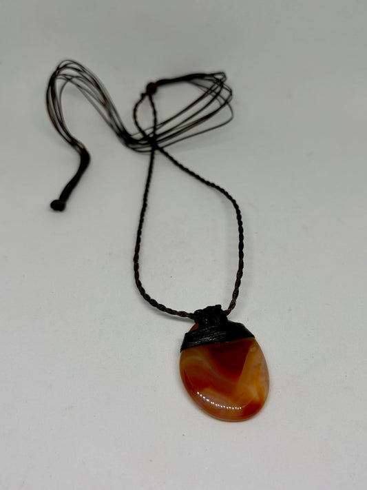 Carnelian Leather Pendant