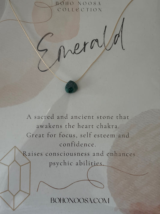 Emerald necklace; Handmade in Noosa
