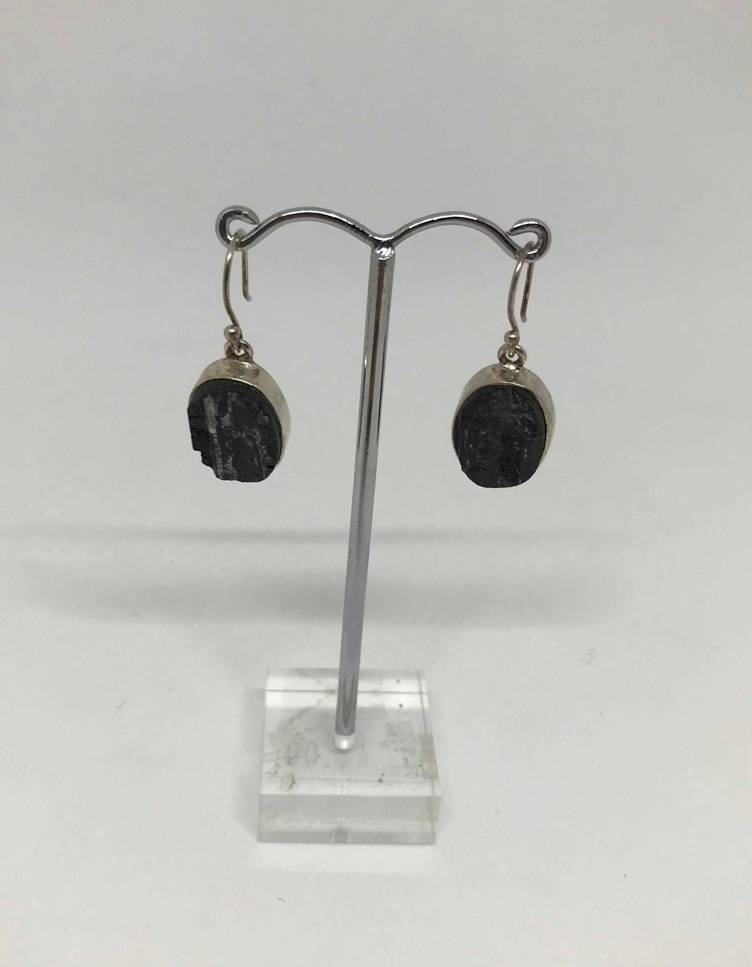 Black Tourmaline Sterling Silver Earrings