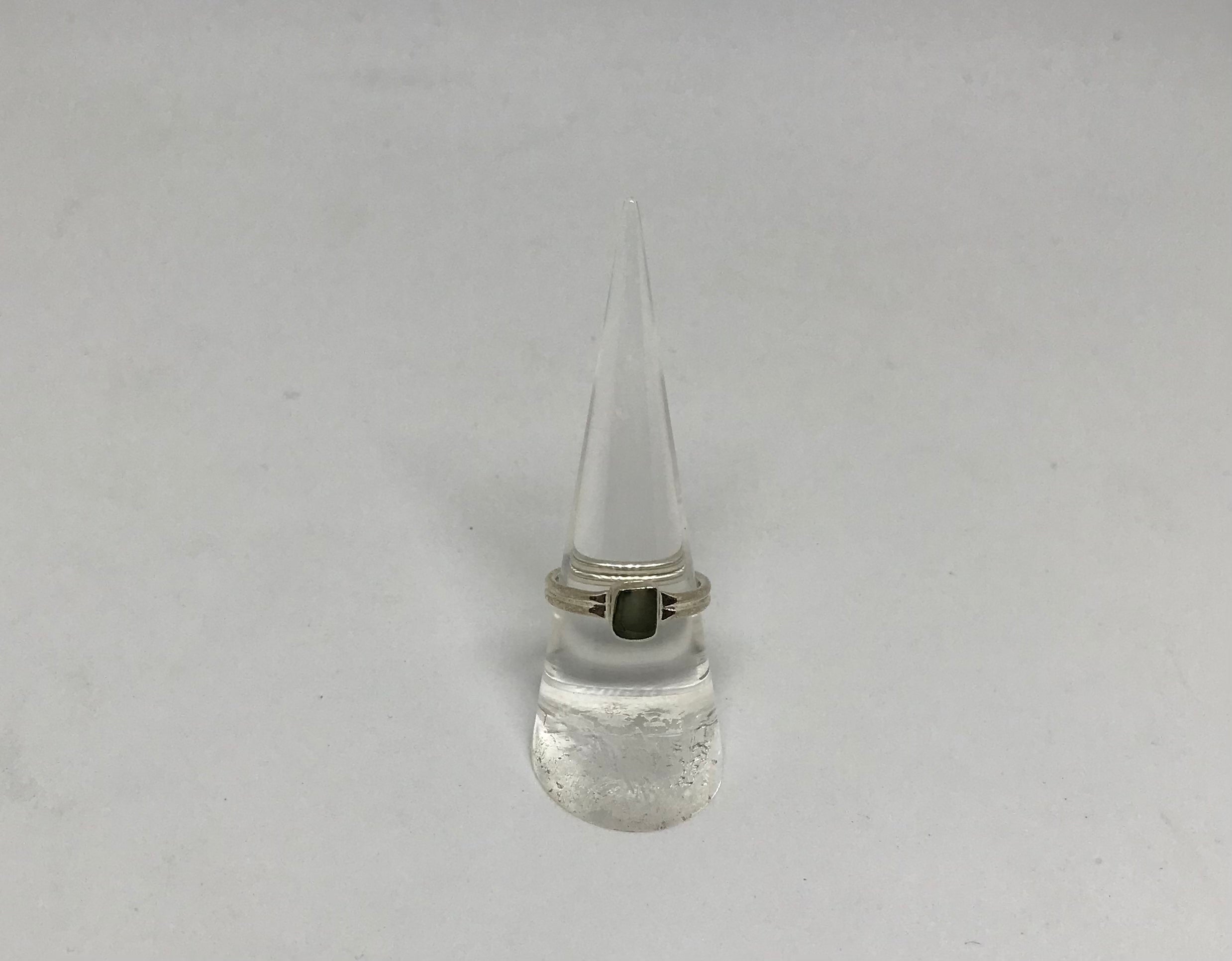 Moldavite Sterling Silver Ring Size 7