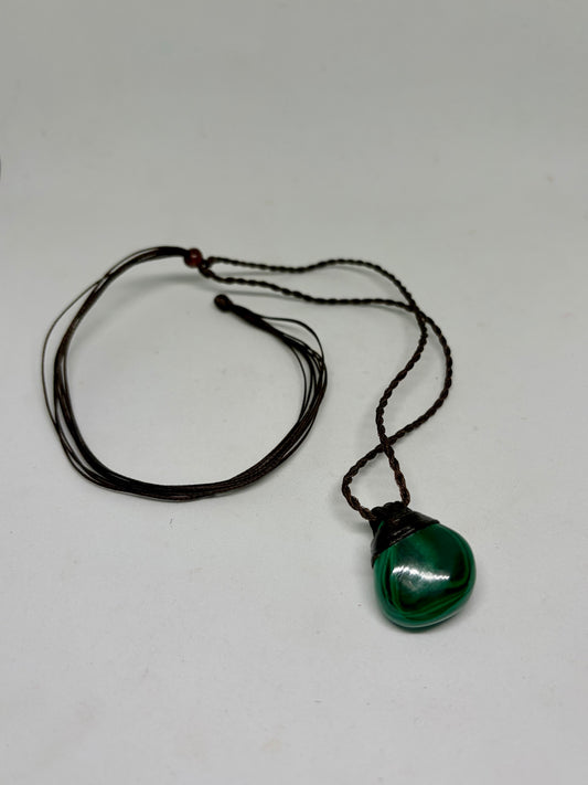 Malachite Leather Pendant