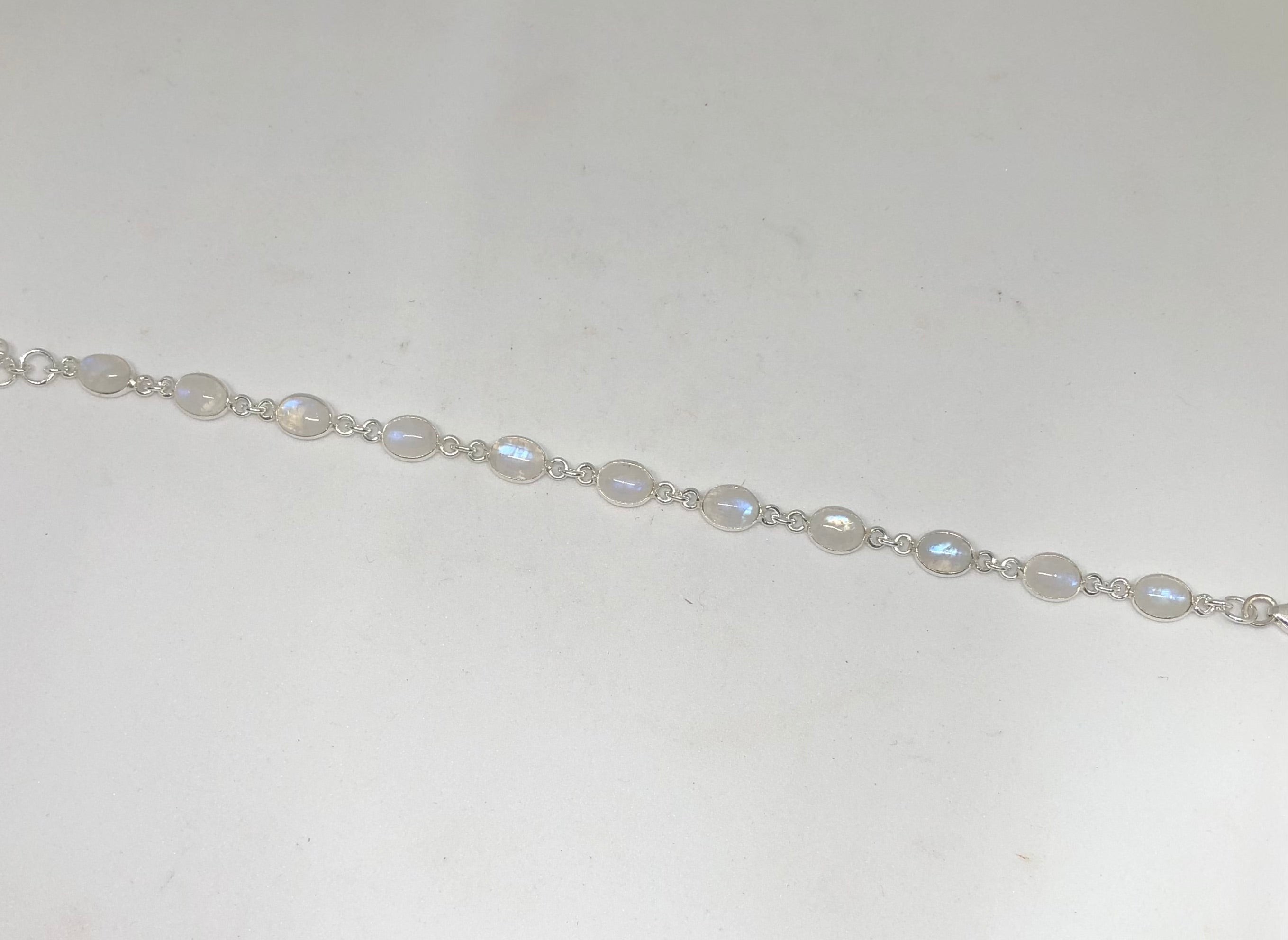Rainbow Moonstone Sterling Silver Bracelet