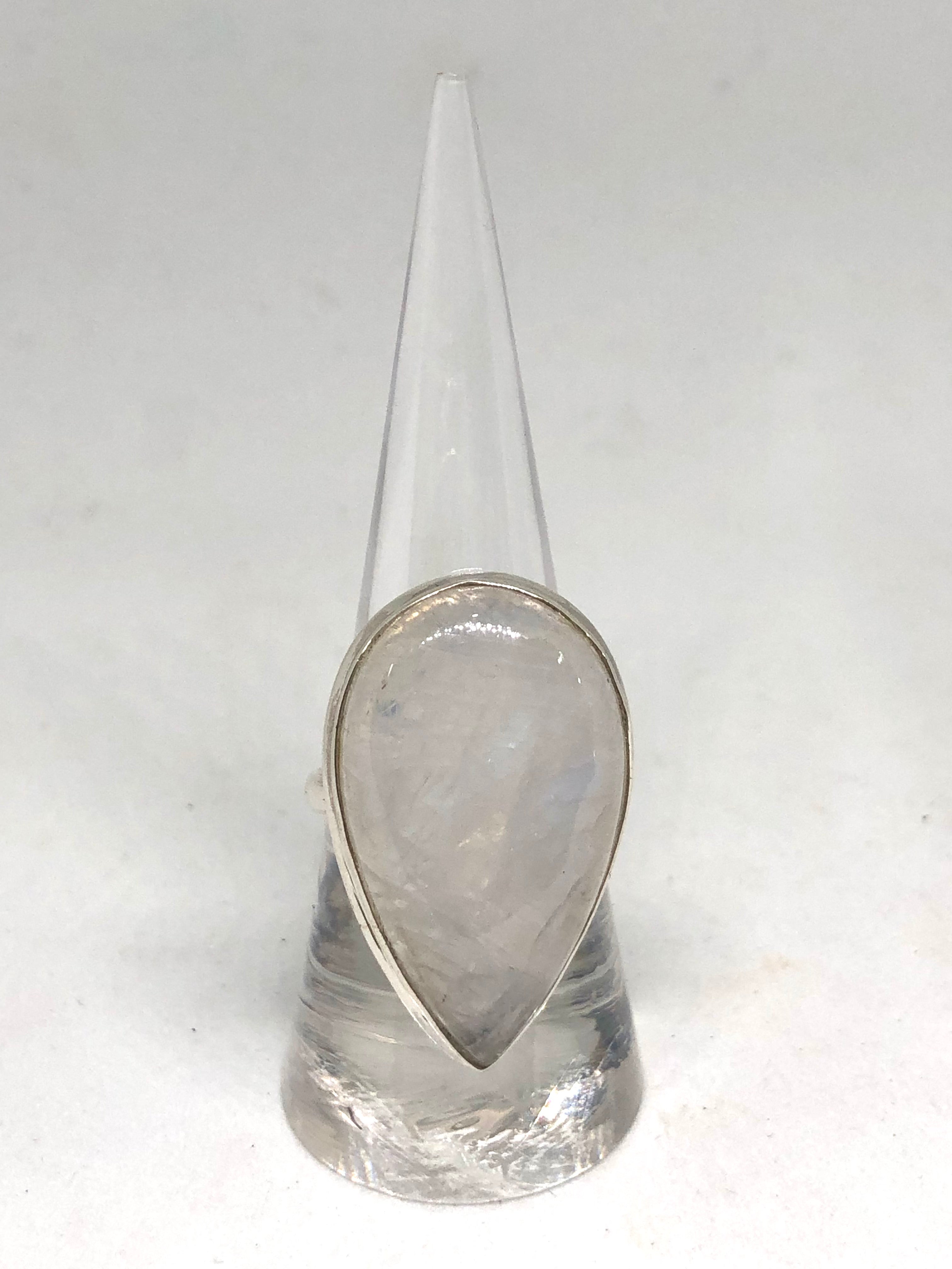 Rainbow Moonstone Sterling Silver Ring