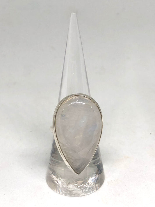 Rainbow Moonstone Sterling Silver Ring