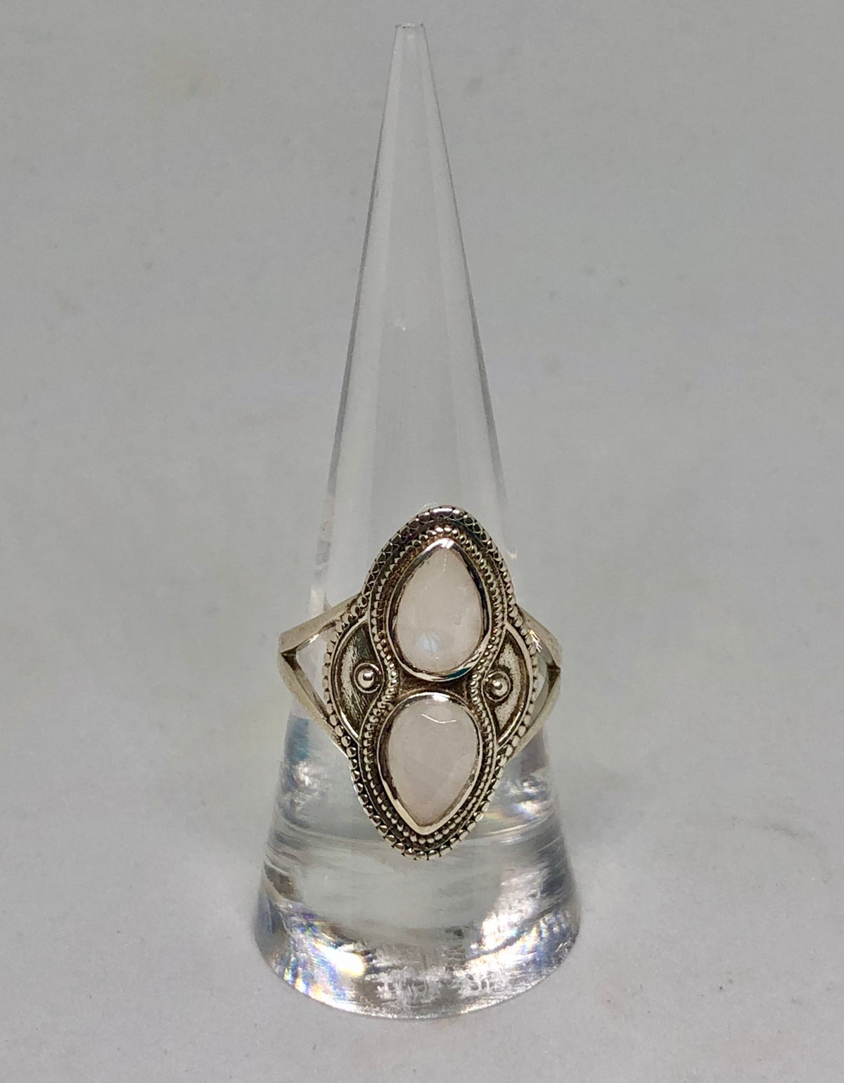 Rainbow Moonstone Sterling Silver Ring