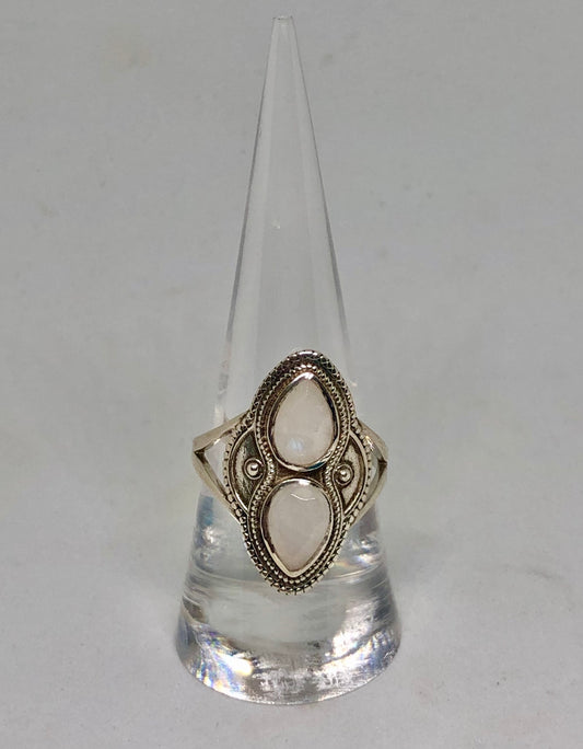 Rainbow Moonstone Sterling Silver Ring