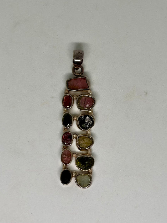 Pink and Green Tourmaline Pendant