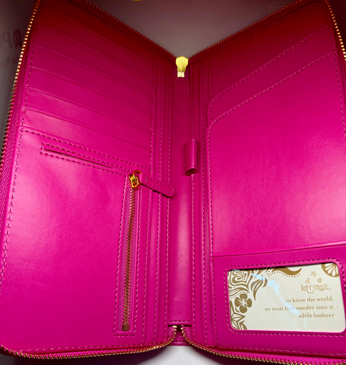 Intrinsic Positively Pink Travel Clutch – Inspirational Passport Wallet & Everyday Clutch