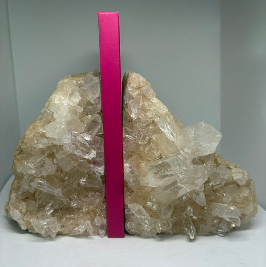 Clear Quartz Cluster Bookends 1.6kg (Matching Pair)