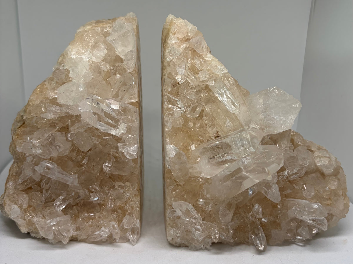 Clear Quartz Cluster Bookends 1.6kg (Matching Pair)