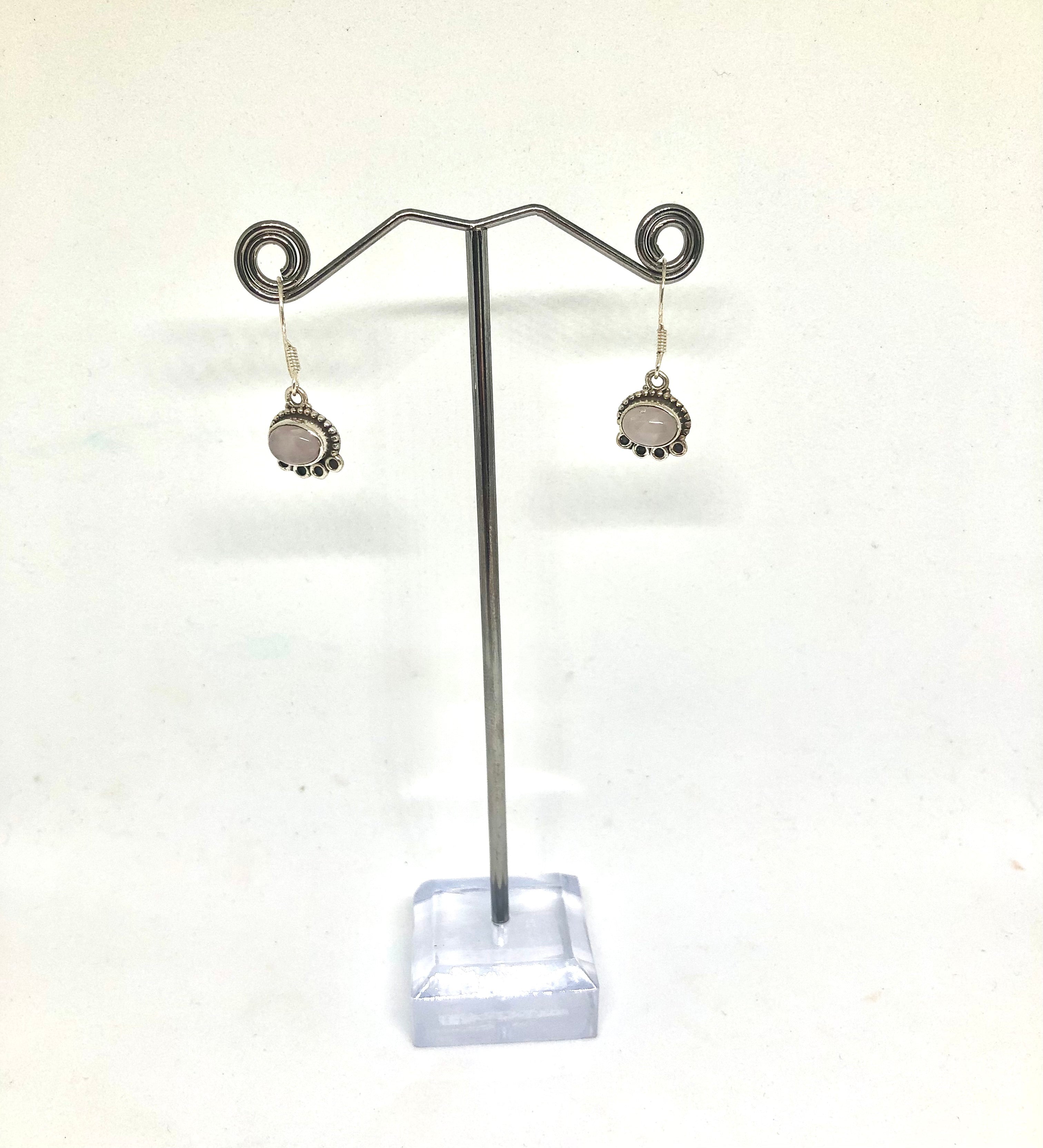 Rose Quartz Sterling Silver Earrings