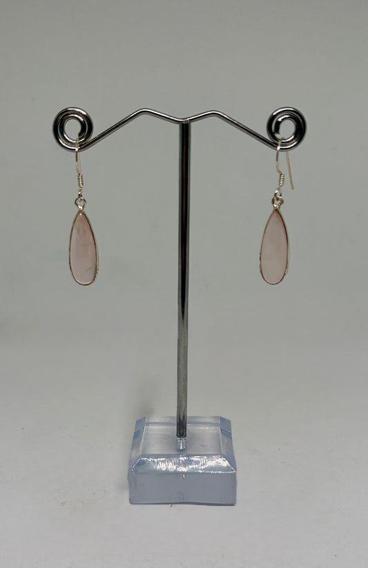 Rose Quartz Sterling Silver Earrings