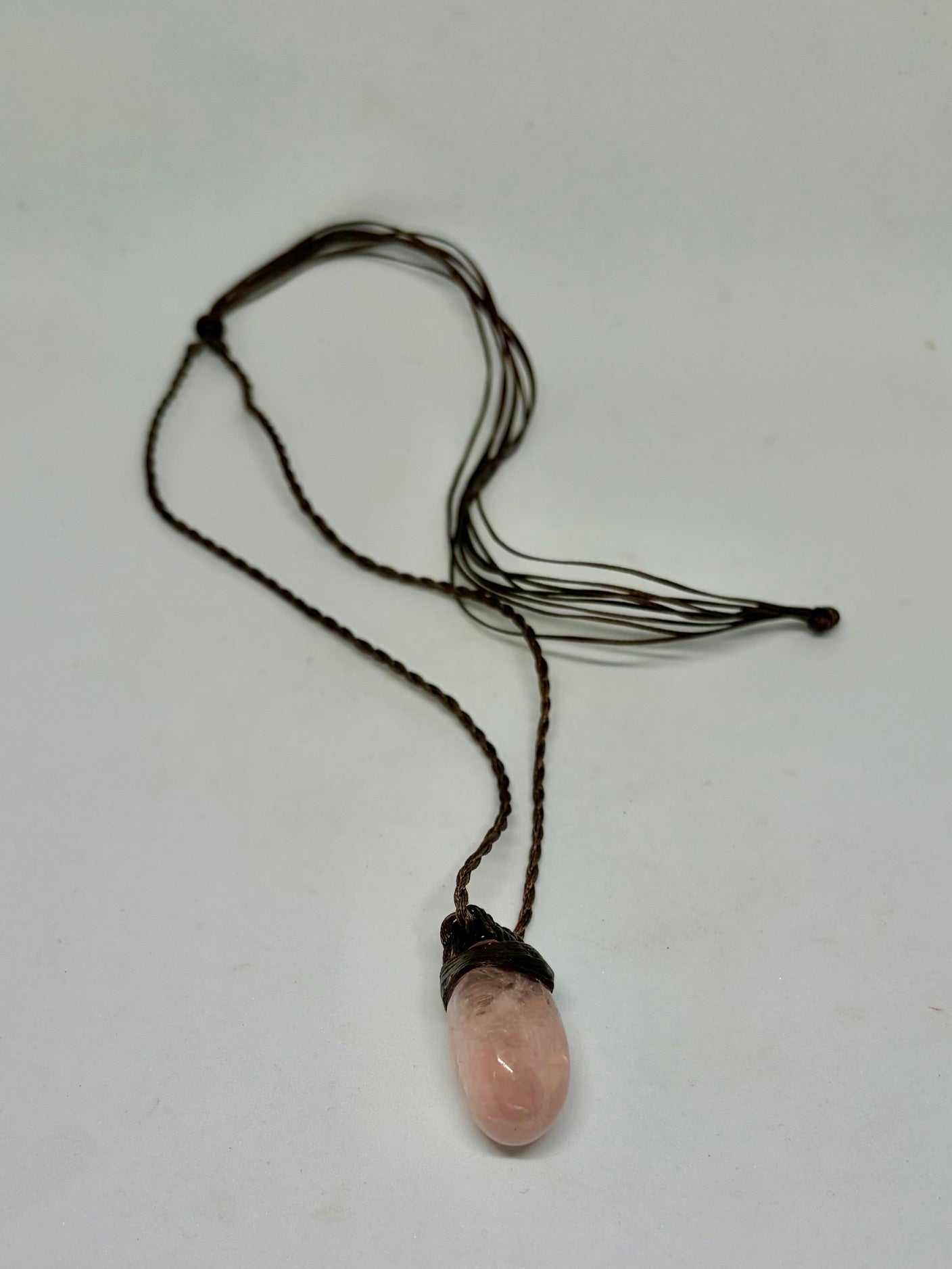 Rose Quartz Leather Pendant