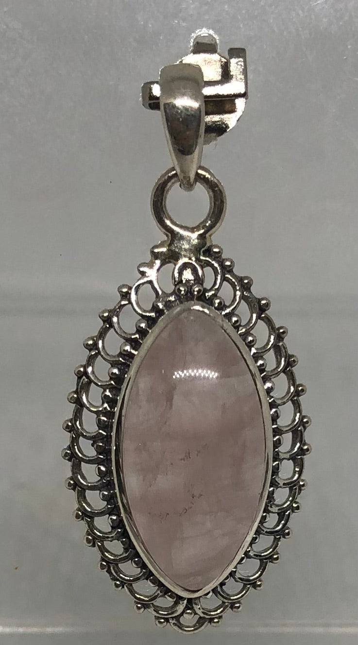 Rose Quartz Sterling Silver Pendant