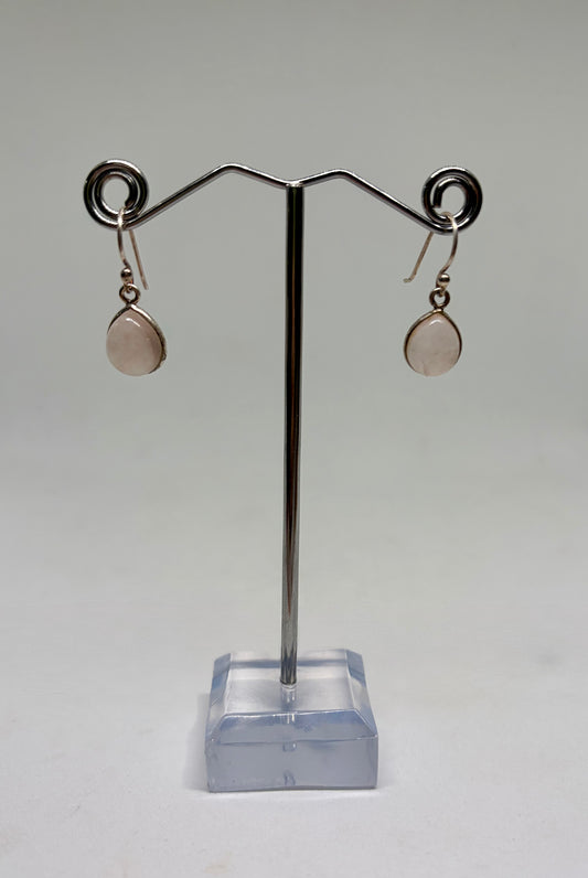 Rose Quartz Sterling Silver Earrings