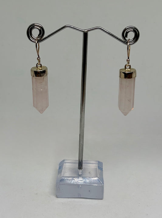 Rose Quartz Sterling Silver Earrings