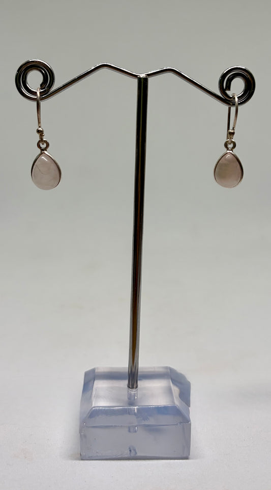 Rose Quartz Sterling Silver Earrings
