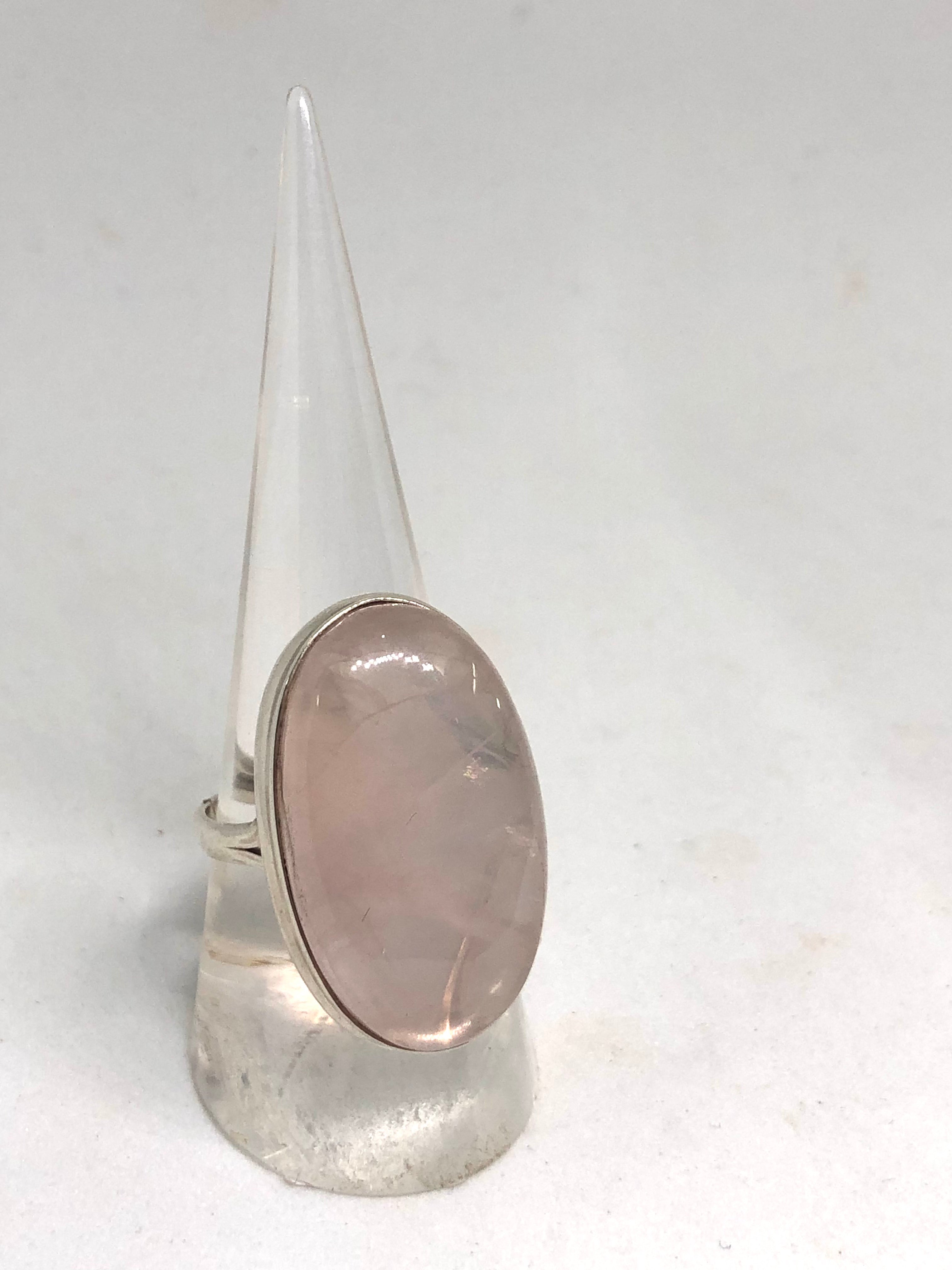 Rose Quartz Sterling Silver Ring