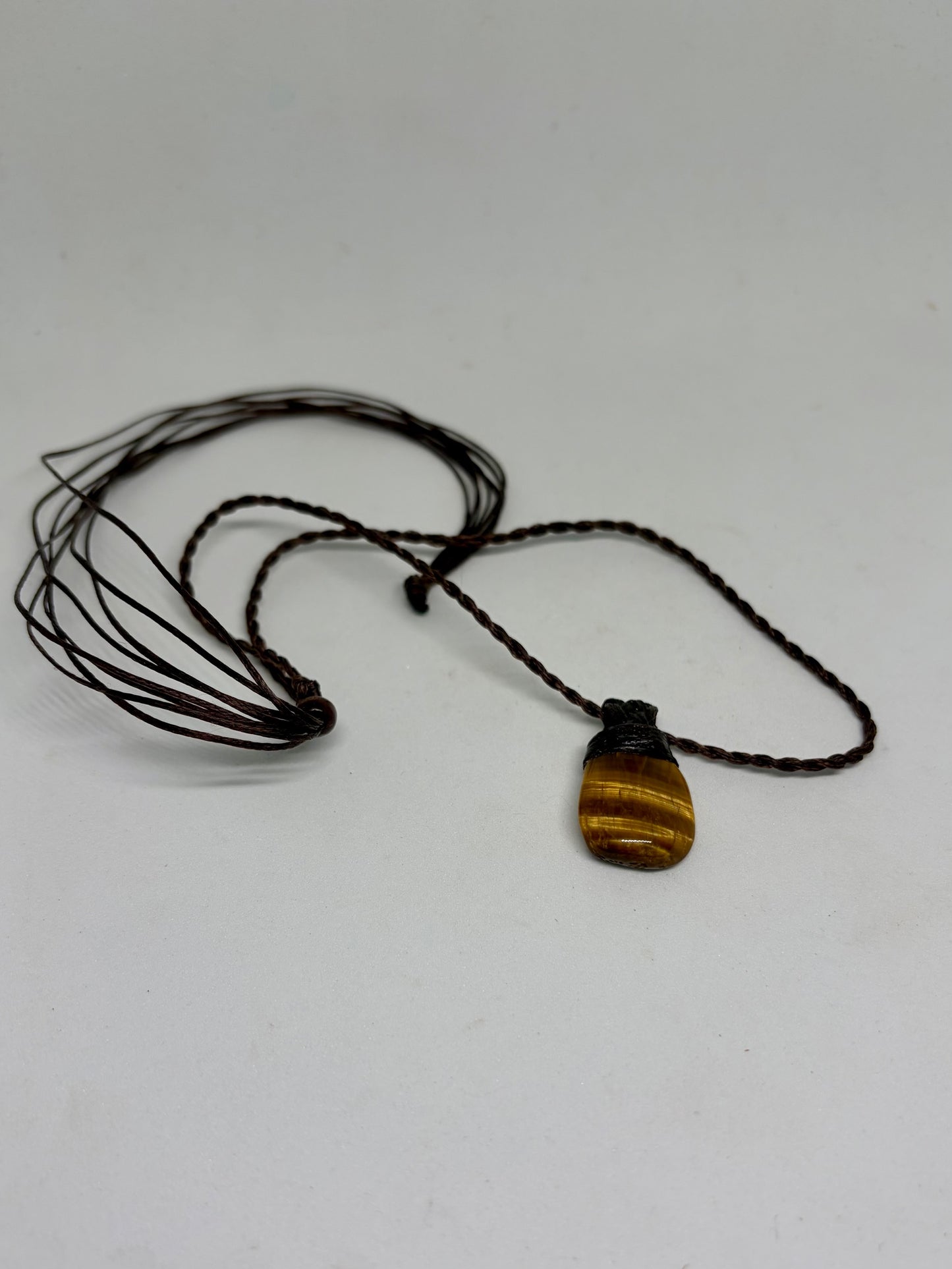 Tiger Eye Leather Pendant