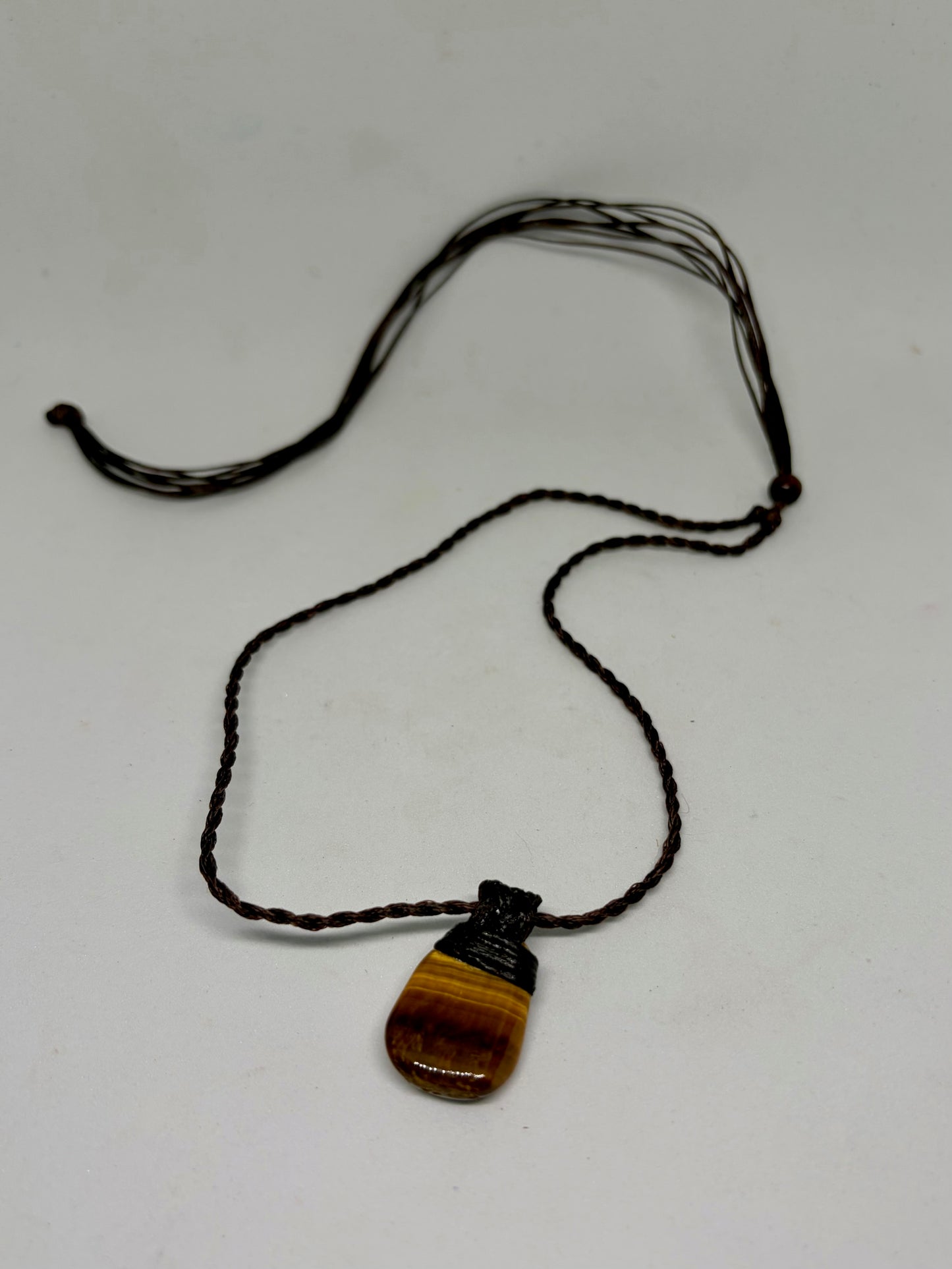 Tiger Eye Leather Pendant