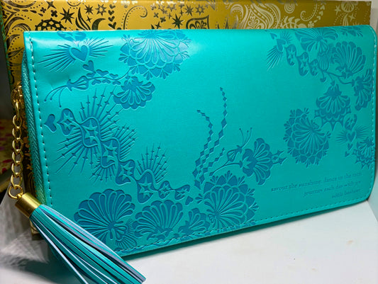 Intrinsic Turquiose Travel Clutch – Inspirational Passport Wallet & Everyday Clutch