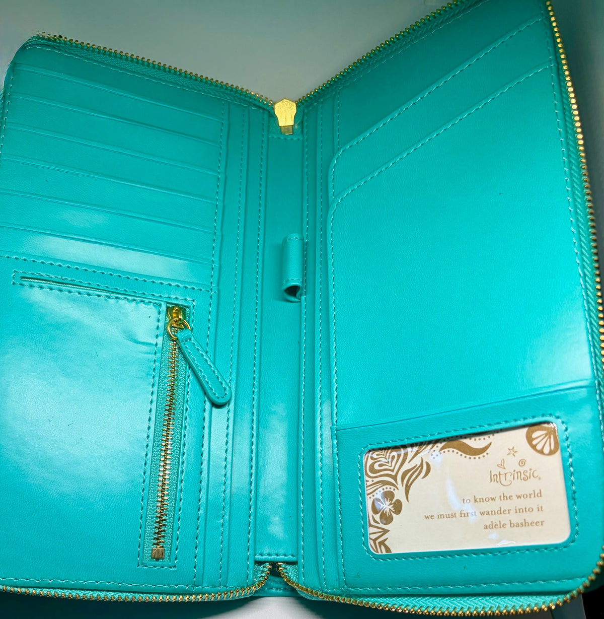 Intrinsic Turquiose Travel Clutch – Inspirational Passport Wallet & Everyday Clutch