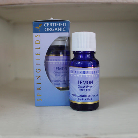 Springfields Certified Organic Lemon 11ml Pure Essential Oil