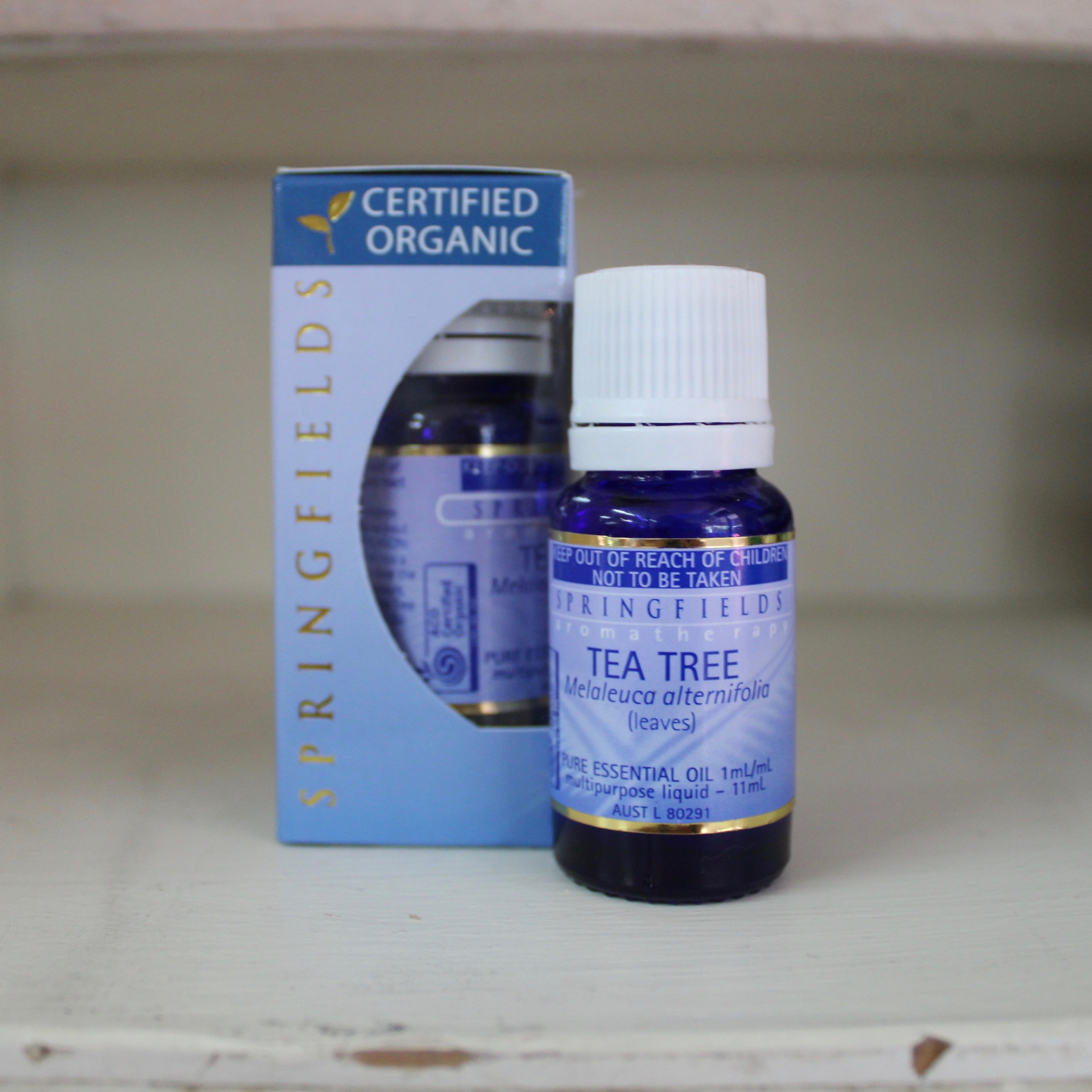 Springfields Certified Organic Tea Tree 11ml Pure Essential Oil