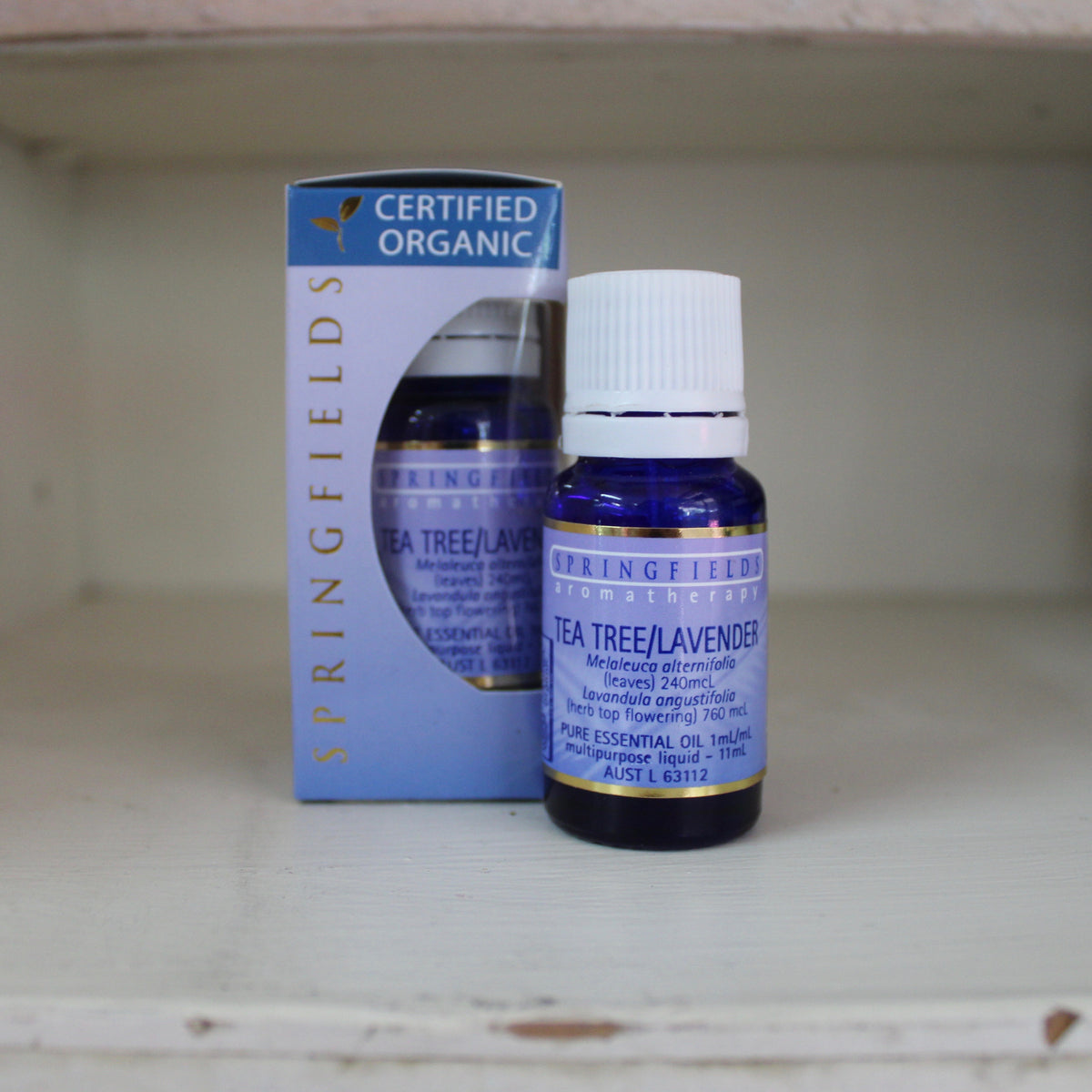 Springfields Certified Organic Tea Tree/Lavender 11ml Pure Essential Oil