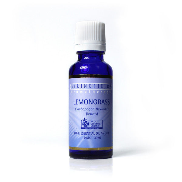 Springfields Certified Organic Lemongrass 30ml Pure Essential Oil